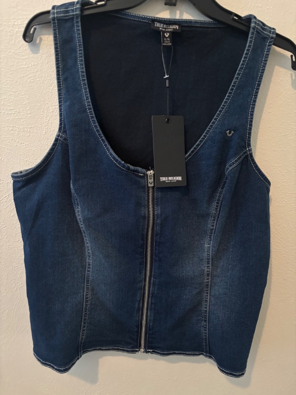True Religion Women's Medium Blaze Wash Denim Bustier Top - Size XL - Picture 8 of 8